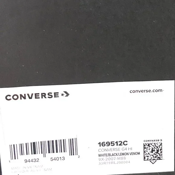 💖MEGA SALE💖Converse Men's 169512C G4   White Black Lemon Venom Mesh Leather - Picture 8 of 8